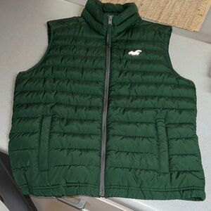 Hollister Forest Green Quilted Vest
